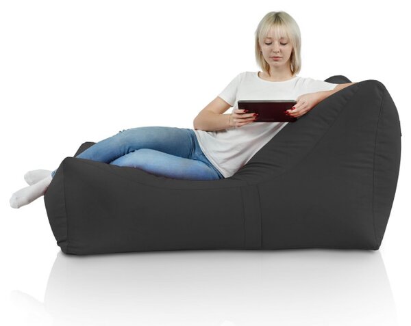 Leňoška LOUNGE ATENA plyš tmavo sivá