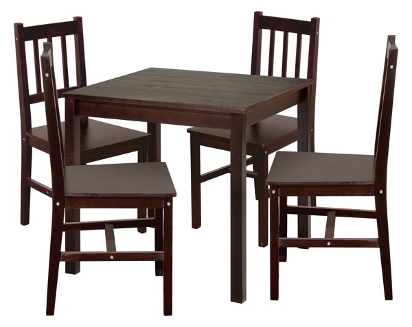 Jedálenský stôl 8842H tmavohnedý lak + 4 stoličky 869H tmavohnedý lak
