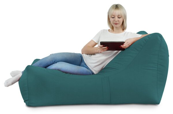 Leňoška LOUNGE ATENA plyš blekit