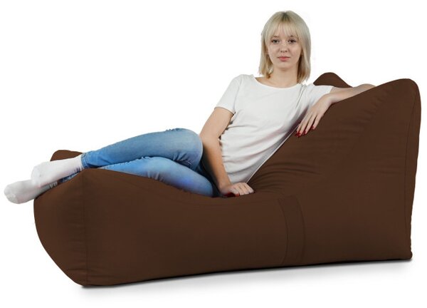 Leňoška LOUNGE ATENA plyš hnedá