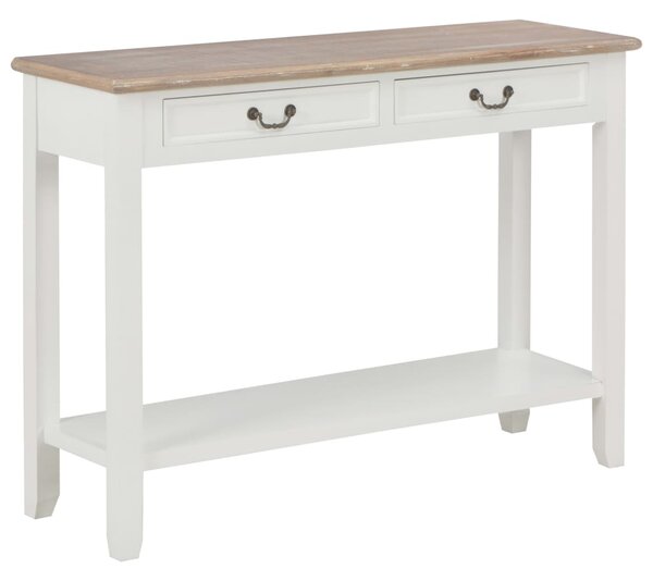 Konzolový stolík biely 110x35x80 cm drevo