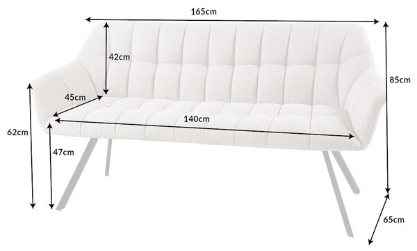 Dizajnová lavica Vallerina 165 cm béžová