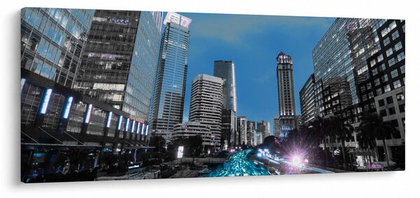 Obraz nočného mesta (120x50 cm)