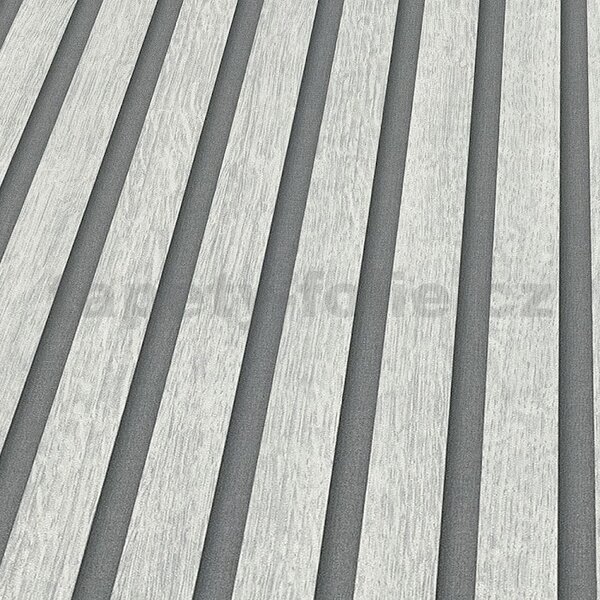 Vliesové tapety na stenu IMPOL TRADE 10400-31, rozmer 10,05 m x 0,53 m, lamely na stenu dub biely, IMPOL TRADE