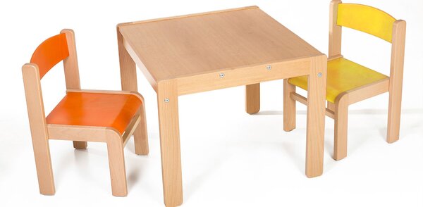 Hajdalánek Detský stolík LUCAS so stoličkami LUCA (oranžová, žltá) LUCASLUCAORAZLU