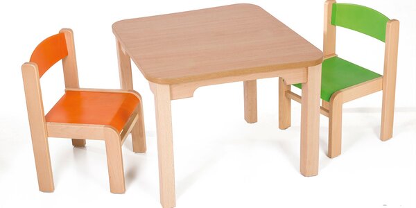 Hajdalánek Detský stolík MATY so stoličkami LUCA (oranžová, zelená) MATYLUCAORAZEL