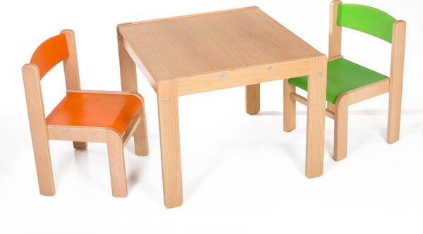 Hajdalánek Detský stolík LUCAS so stoličkami LUCA (oranžová, zelená) LUCASLUCAORAZEL