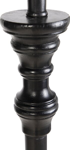 Stojaca lampa čierna s tienidlom z ľanu bielej farby 45 cm - Classico