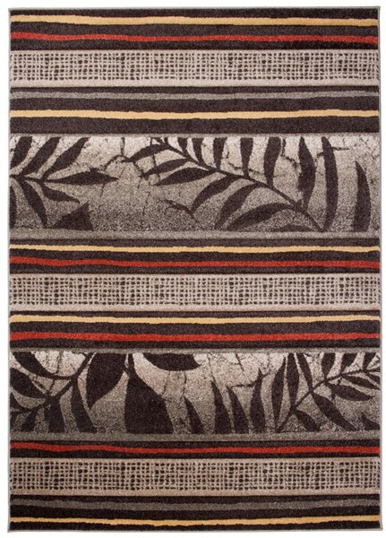 Koberec Sumatra H093dD Carving Leaves Dark Brown