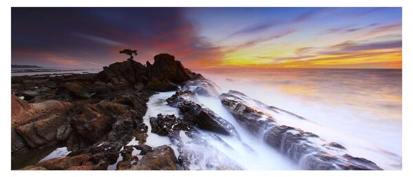 Obraz hory v hmle (120x50 cm)