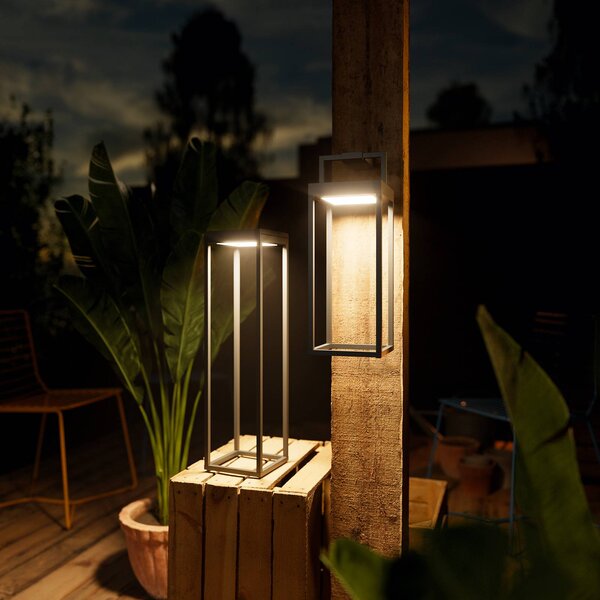 Numove LED solárne svetlo, grafitovo sivé, výška 32,5 cm, Hliník / sivá / zinok, Hliník, Moderný, Solárne svietidlá