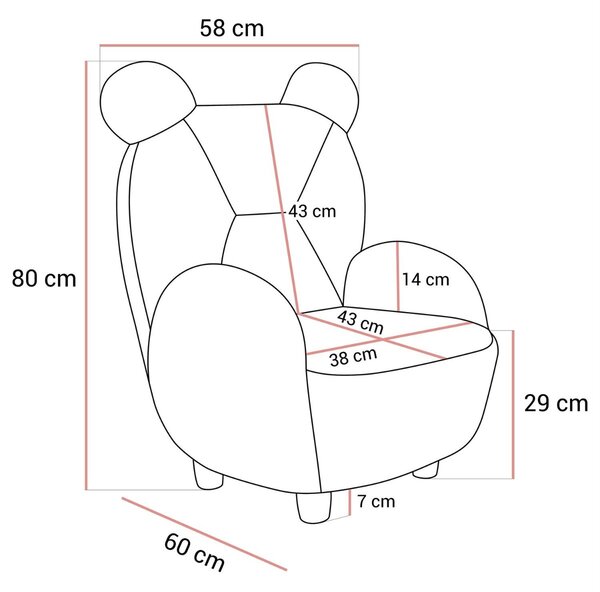DETSKÉ KRESLO MOUSE BÉŽOVÉ