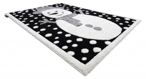 Koberec JOY Snowman čierny / krém