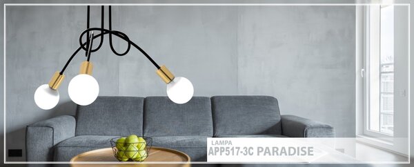TooLight Závesný luster PARADISE 60 cm čierny