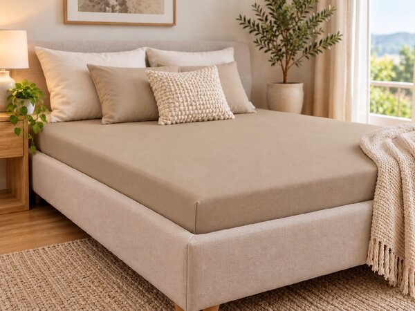 Jersey plachta EXCLUSIVE cappuccino 90 x 200 cm