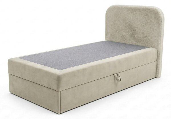 Čalúnená posteľ boxspring FORENA 90x200 cm krémová Matrac: Matrac Bonell pružinový
