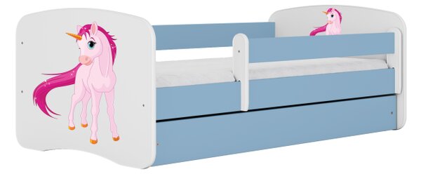 Detská posteľ ELI s jednorožcom Farba: Modrá, Rozmer: 160 × 80 cm