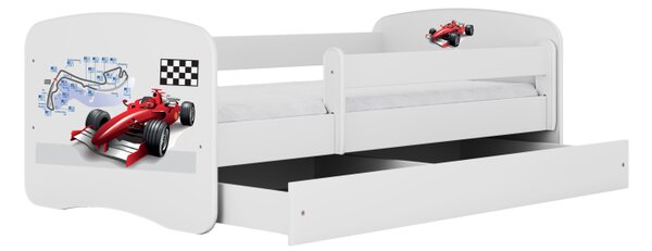 Detská posteľ FORMULA s pretekárskym autom Farba: Biela, Rozmer: 140 × 70 cm