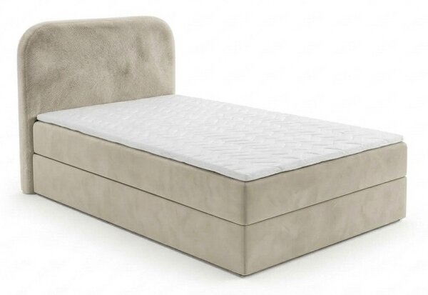 Čalúnená posteľ boxspring FORENA 90x200 cm krémová Matrac: Matrac Bonell pružinový