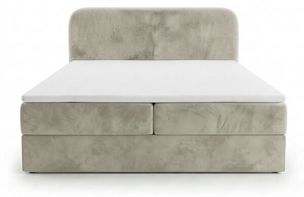 Čalúnená posteľ boxspring FORENA 140x200 cm krémová Matrac: Matrac Bonell pružinový