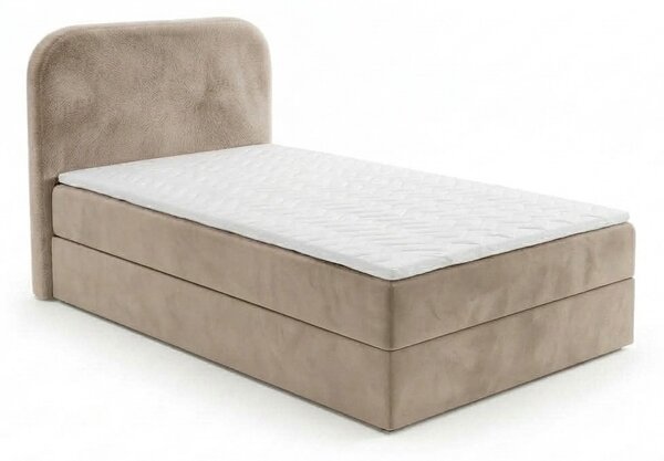 Čalúnená posteľ boxspring FORENA 90x200 cm béžová Matrac: Matrac Bonell pružinový