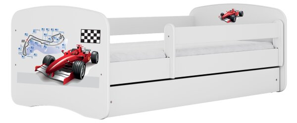 Detská posteľ FORMULA s pretekárskym autom Farba: Biela, Rozmer: 140 × 70 cm