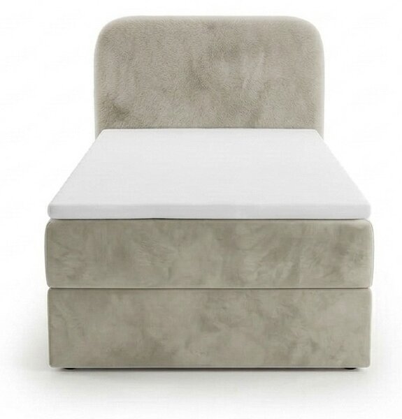 Čalúnená posteľ boxspring FORENA 90x200 cm krémová Matrac: Matrac Bonell pružinový