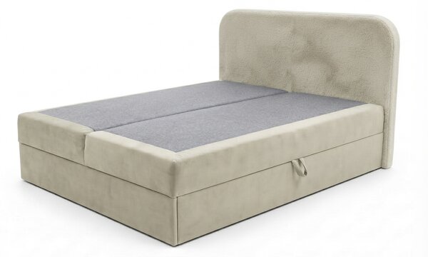 Čalúnená posteľ boxspring FORENA 140x200 cm krémová Matrac: Matrac Bonell pružinový