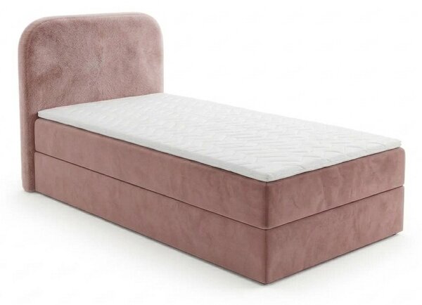 Čalúnená posteľ boxspring FORENA 90x200 cm staroružová Matrac: Matrac Bonell pružinový