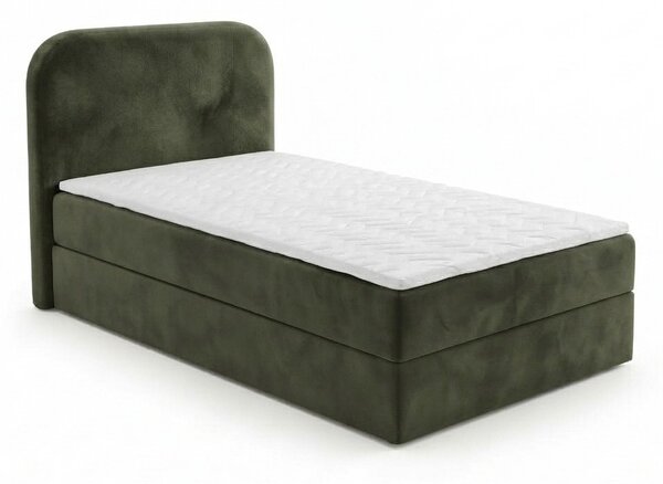 Čalúnená posteľ boxspring FORENA 90x200 cm tmavozelená Matrac: Matrac Bonell pružinový