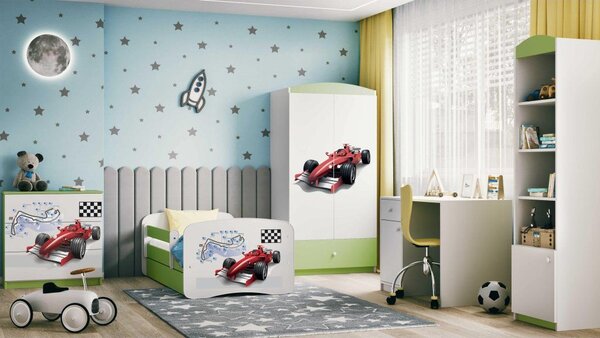 Detská posteľ FORMULA s pretekárskym autom Farba: Biela, Rozmer: 140 × 70 cm