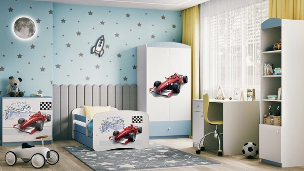 Detská posteľ FORMULA s pretekárskym autom Farba: Biela, Rozmer: 140 × 70 cm