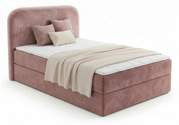 Čalúnená posteľ boxspring FORENA 90x200 cm staroružová Matrac: Matrac Bonell pružinový