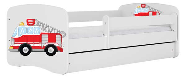 Detská posteľ SAM s hasičským autom Farba: Biela, Rozmer: 140 × 70 cm