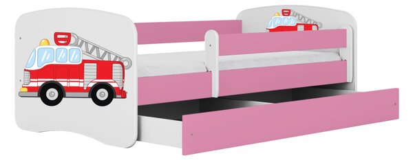 Detská posteľ SAM s hasičským autom Farba: Biela, Rozmer: 140 × 70 cm
