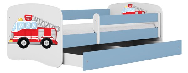 Detská posteľ SAM s hasičským autom Farba: Biela, Rozmer: 140 × 70 cm