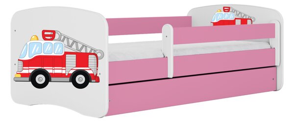 Detská posteľ SAM s hasičským autom Farba: Biela, Rozmer: 140 × 70 cm
