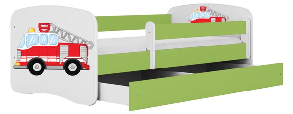 Detská posteľ SAM s hasičským autom Farba: Biela, Rozmer: 140 × 70 cm
