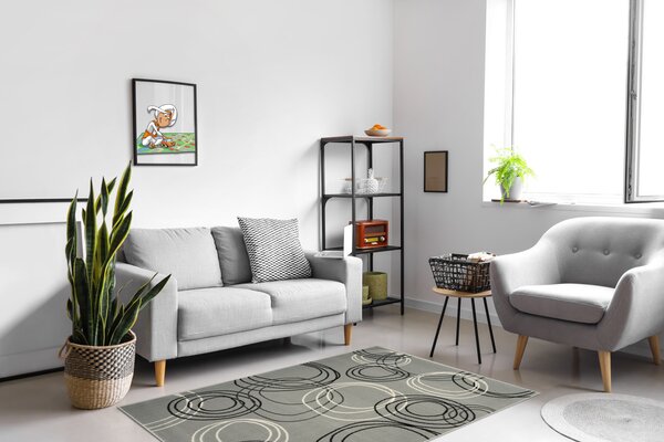 Alfa Carpets , Kusový koberec Circles grey, 120x170, šedá, chodba / predsieň