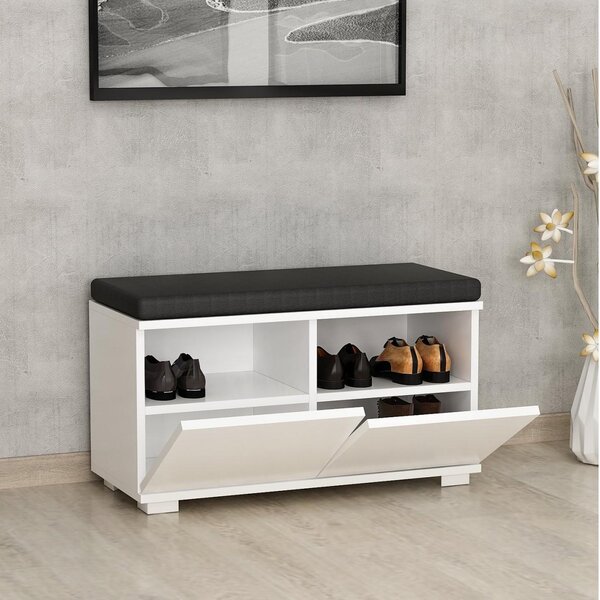 NovýNábytok.sk Botník (skrinka na topánky) Vabite 2 (biela). Akcia -18%. Vlastná spoľahlivá doprava až k Vám domov. 1094586
