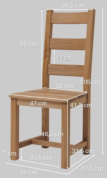 Dubová lakovaná stolička Ladder Back rustik