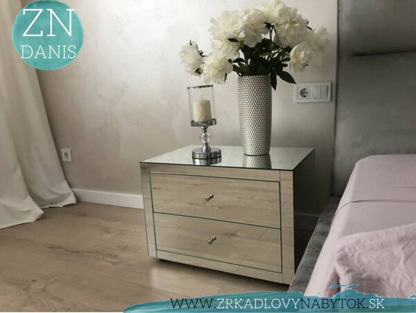 Zrkadlový nočný stolík INTERIOR