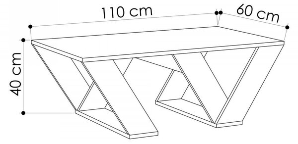 Hanah Home Konferenčný stolík Pipra 110 cm biely