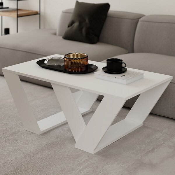 Hanah Home Konferenčný stolík Pipra 110 cm biely
