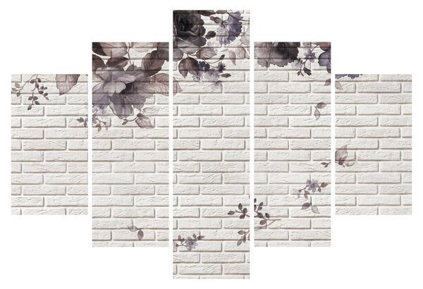Obraz múru s kyticou (150x105 cm)