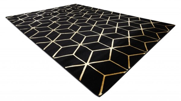 Koberec GLOSS 409C 86 3D kocka glamour - čierny, zlatý