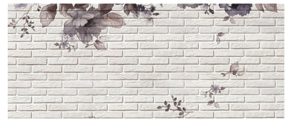 Obraz múru s kyticou (120x50 cm)