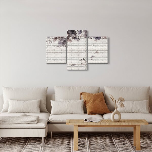 Obraz múru s kyticou (90x60 cm)