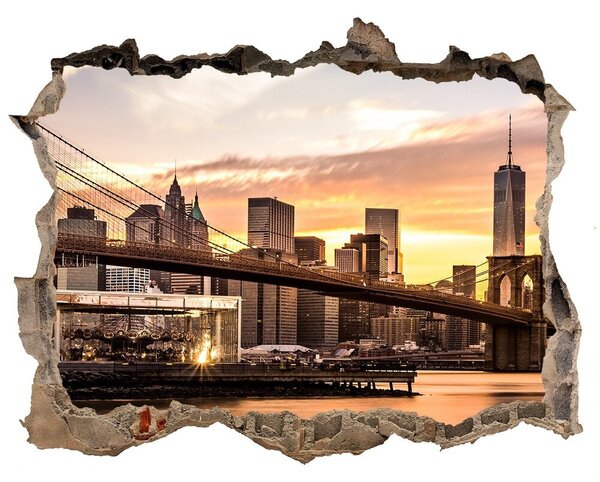 Fototapeta díra na zeď 3D Brooklyn bridge nd-k-69026847