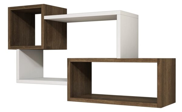 Kalune Design Nástenná polica Alfro orech/biela